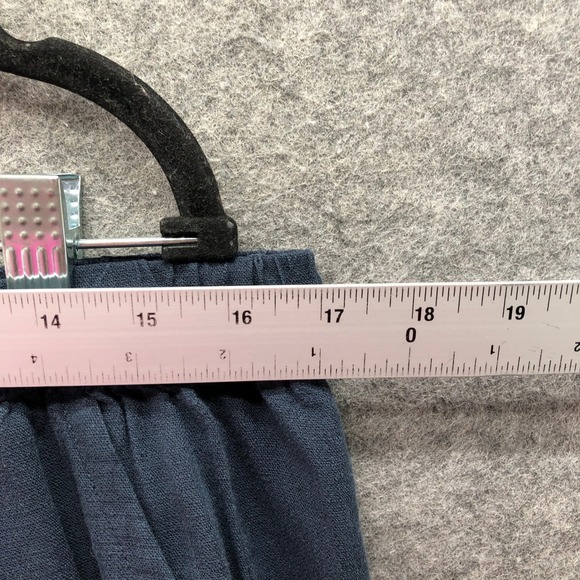 Splendid Linen Blend Crop Pants Womens L Navy Wide Leg High Rise Pull On - Picture 8 of 10